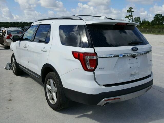 1FM5K8D86HGC75028 - 2017 FORD EXPLORER X WHITE photo 3