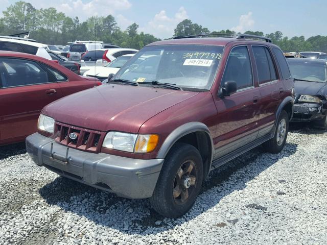 KNDJB723925154632 - 2002 KIA SPORTAGE MAROON photo 2