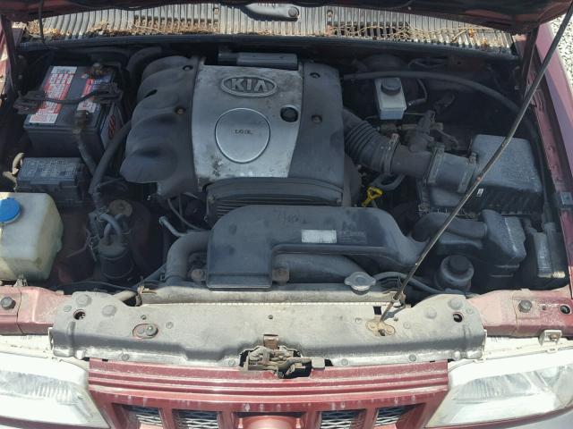 KNDJB723925154632 - 2002 KIA SPORTAGE MAROON photo 7