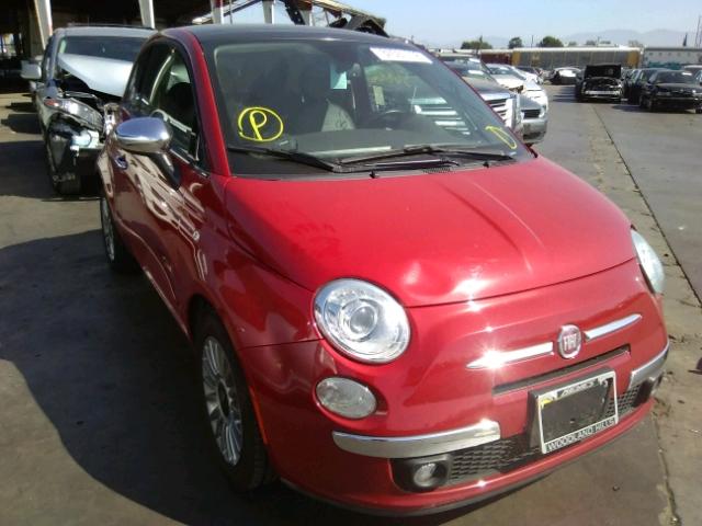 3C3CFFCR5CT200456 - 2012 FIAT 500 LOUNGE RED photo 1