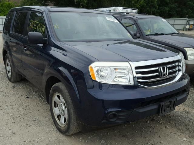 5FNYF4H26CB035307 - 2012 HONDA PILOT LX BLUE photo 1