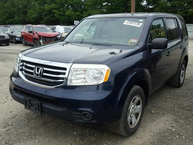 5FNYF4H26CB035307 - 2012 HONDA PILOT LX BLUE photo 2