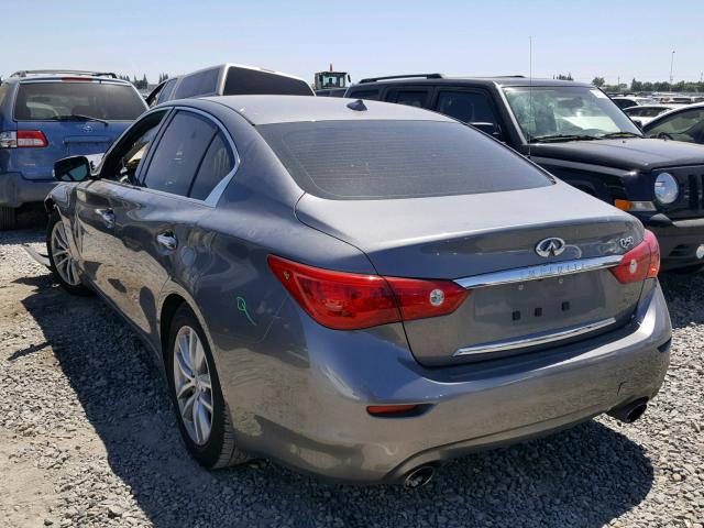 JN1AV7AP8EM691890 - 2014 INFINITI Q50 HYBRID GRAY photo 3