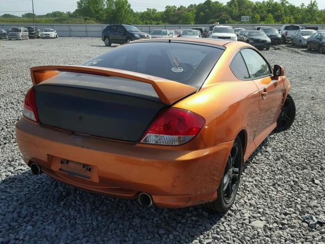 KMHHN65F26U195990 - 2006 HYUNDAI TIBURON GT ORANGE photo 4