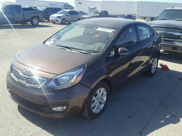 KNADN4A31D6117265 - 2013 KIA RIO EX BROWN photo 2