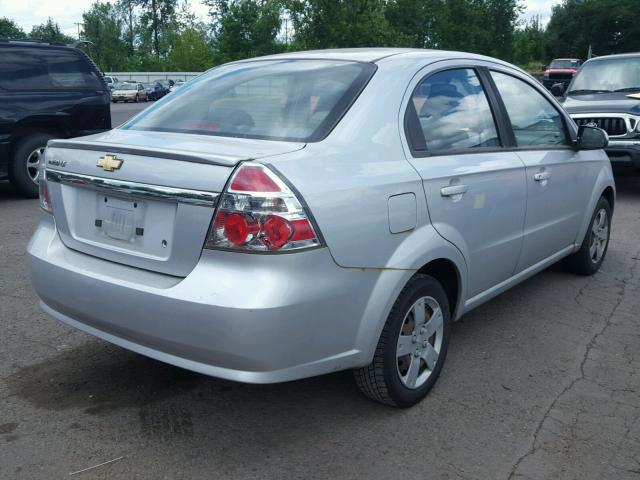 KL1TD5DE2BB124869 - 2011 CHEVROLET AVEO LS SILVER photo 4