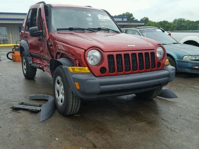 1J4GL48K67W574381 - 2007 JEEP LIBERTY SP RED photo 1