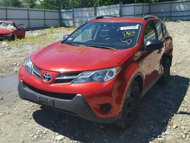 2T3BFREV2DW013219 - 2013 TOYOTA RAV4 LE RED photo 2