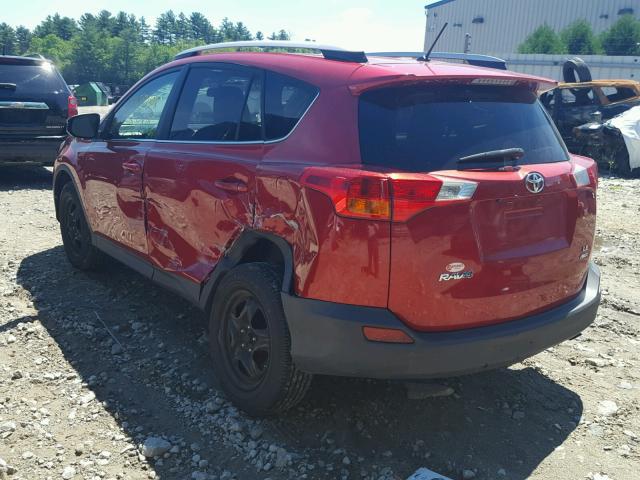 2T3BFREV2DW013219 - 2013 TOYOTA RAV4 LE RED photo 3