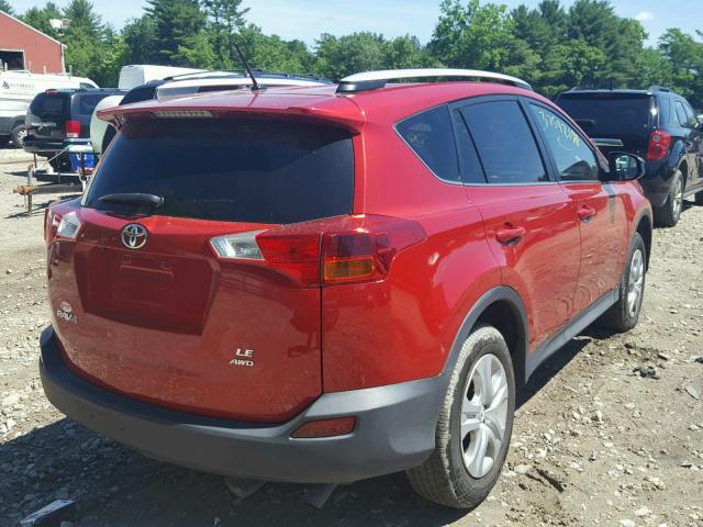 2T3BFREV2DW013219 - 2013 TOYOTA RAV4 LE RED photo 4