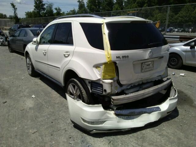 4JGBB8GB3BA723293 - 2011 MERCEDES-BENZ ML 350 4MA WHITE photo 3