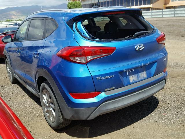 KM8J3CA44HU301739 - 2017 HYUNDAI TUCSON LIM BLUE photo 3