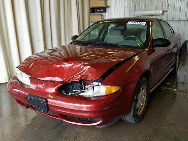 1G3NK52T1YC430473 - 2000 OLDSMOBILE ALERO RED photo 2