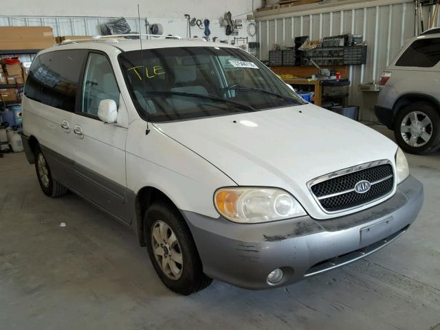 KNDUP131246606815 - 2004 KIA SEDONA EX WHITE photo 1