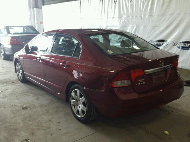 2HGFA1F55AH554326 - 2010 HONDA CIVIC LX MAROON photo 3