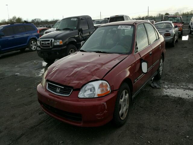 1HGEJ6675WL025124 - 1998 HONDA CIVIC LX RED photo 2