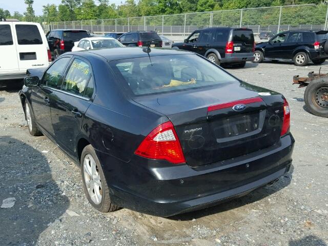 3FAHP0HAXCR345638 - 2012 FORD FUSION BLACK photo 3