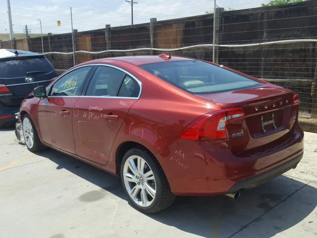 YV1902FH9C2022338 - 2012 VOLVO S60 T6 RED photo 3