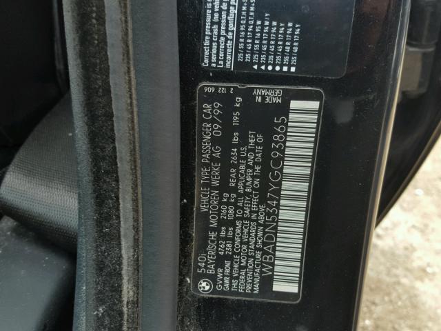 WBADN5347YGC93865 - 2000 BMW 540 I BLACK photo 10