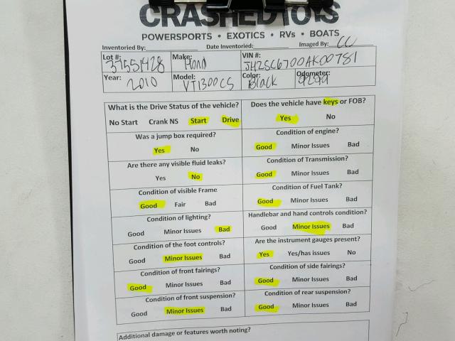 JH2SC6700AK000781 - 2010 HONDA VT1300 CS BLACK photo 20