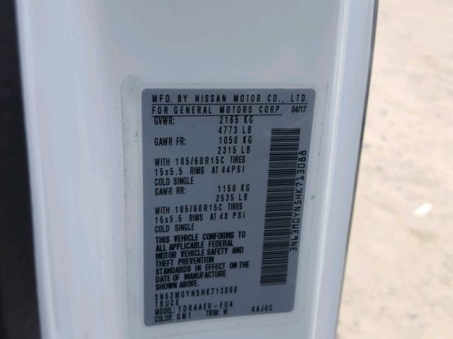 3N63M0YN5HK713088 - 2017 CHEVROLET CITY EXPRE WHITE photo 10