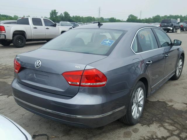 1VWCP7A33DC088327 - 2013 VOLKSWAGEN PASSAT SEL GRAY photo 4