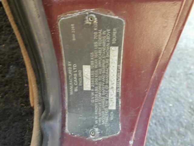 GHN5UL500736G - 1979 MG B BURGUNDY photo 10