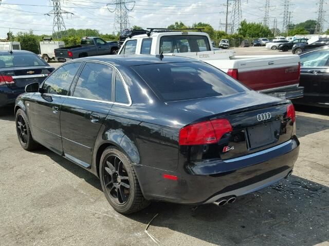 WAUGL78E78A062853 - 2008 AUDI S4 QUATTRO BLACK photo 3