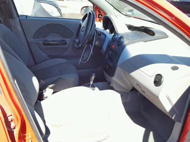 KL1TD526X5B452962 - 2005 CHEVROLET AVEO BASE Rouge photo 5