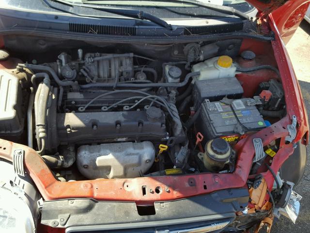 KL1TD526X5B452962 - 2005 CHEVROLET AVEO BASE Rouge photo 7