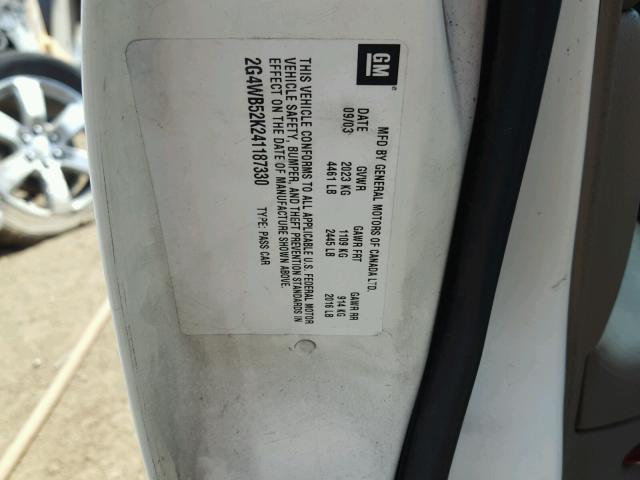 2G4WB52K241187330 - 2004 BUICK REGAL LS 白色 照片 10