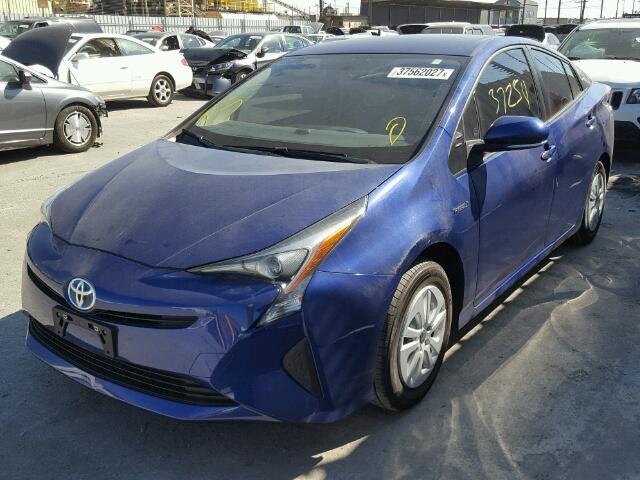 JTDKBRFU1G3525773 - 2016 TOYOTA PRIUS BLUE photo 2