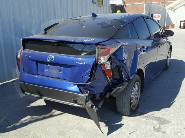 JTDKBRFU1G3525773 - 2016 TOYOTA PRIUS BLUE photo 4