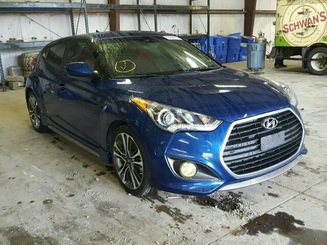 KMHTC6AE1GU263713 - 2016 HYUNDAI VELOSTER T BLUE photo 1