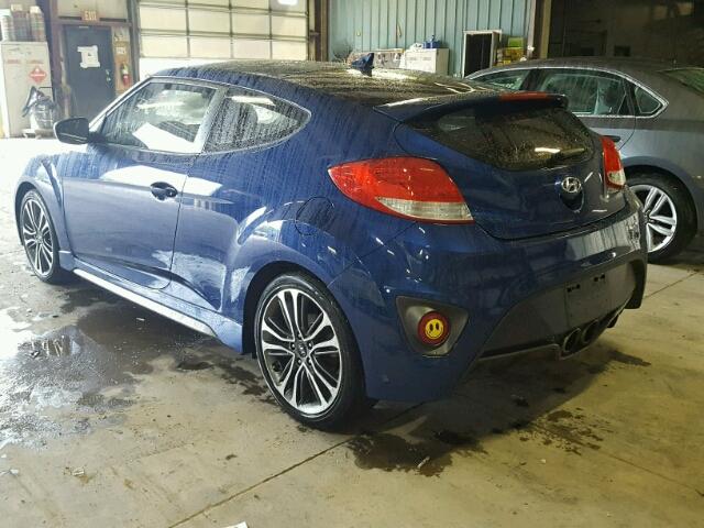 KMHTC6AE1GU263713 - 2016 HYUNDAI VELOSTER T BLUE photo 3