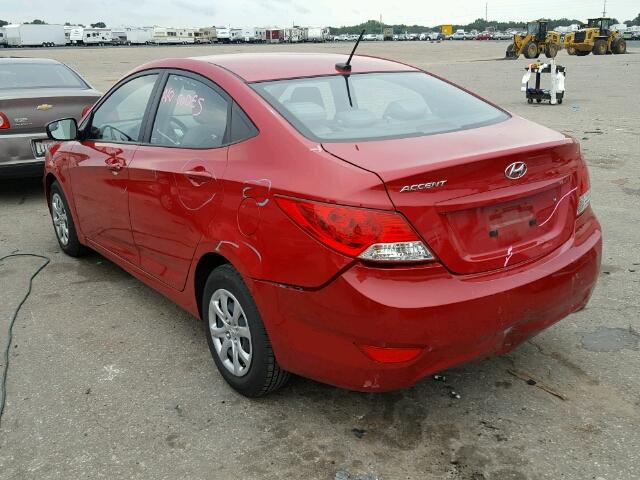 KMHCT4AE5EU629903 - 2014 HYUNDAI ACCENT GLS RED photo 3