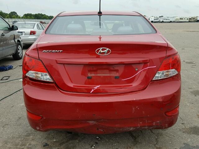 KMHCT4AE5EU629903 - 2014 HYUNDAI ACCENT GLS RED photo 9