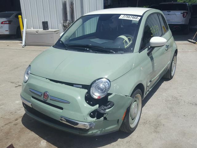 3C3CFFCR9ET269234 - 2014 FIAT 500 LOUNGE GREEN photo 2