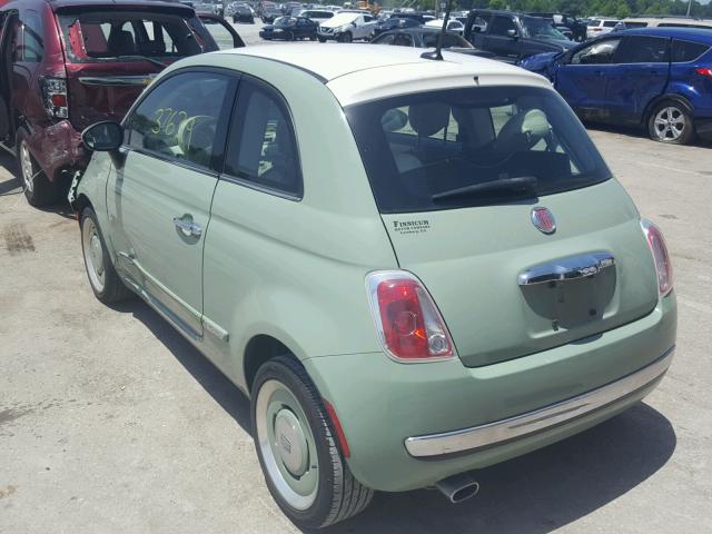 3C3CFFCR9ET269234 - 2014 FIAT 500 LOUNGE GREEN photo 3