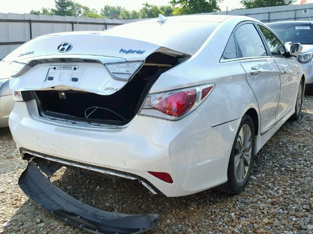 KMHEC4A44DA101494 - 2013 HYUNDAI SONATA HYB WHITE photo 4