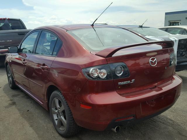 JM1BK323981147273 - 2008 MAZDA 3 S MAROON photo 3