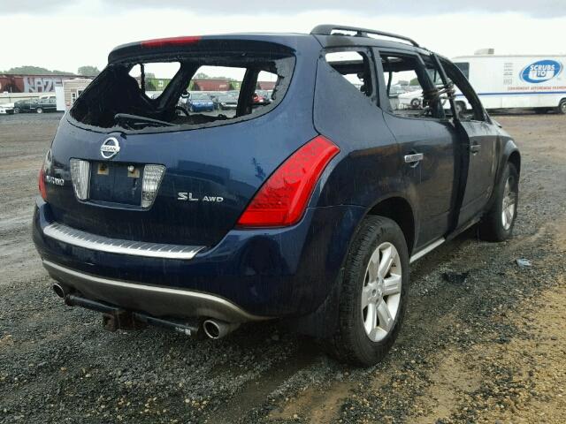 JN8AZ08W87W662049 - 2007 NISSAN MURANO SE/ BLUE photo 4