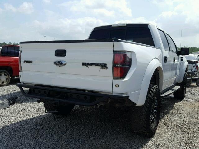 1FTFW1R67DFA90790 - 2013 FORD F150 SVT R WHITE photo 4