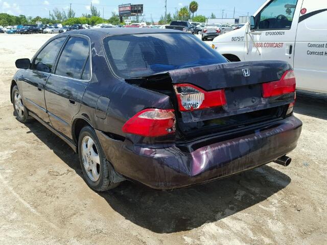 1HGCG5650WA065010 - 1998 HONDA ACCORD EX PURPLE photo 3