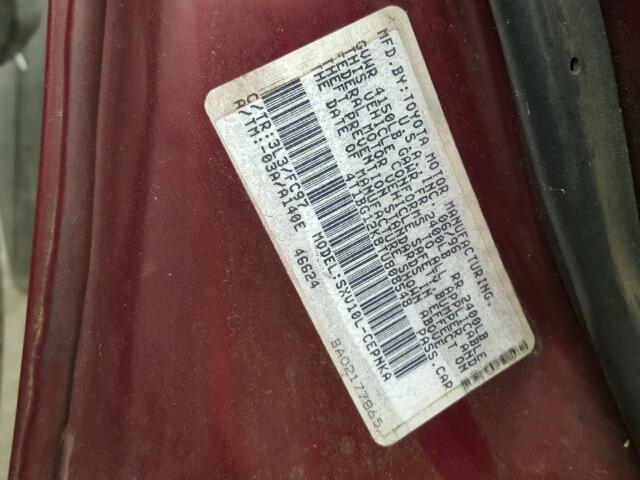 4T1BG12K8TU808548 - 1996 TOYOTA CAMRY DX/L RED photo 10