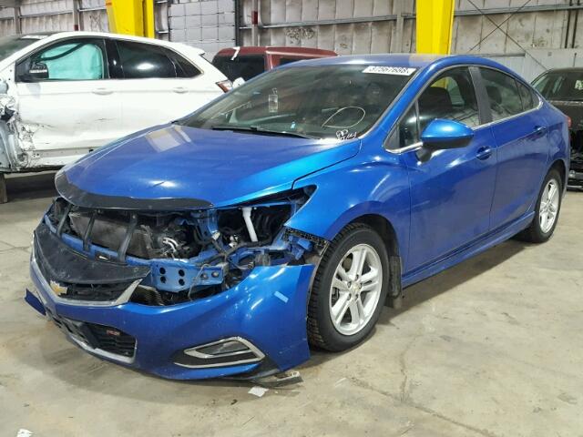 1G1BE5SM5G7328578 - 2016 CHEVROLET CRUZE LT BLUE photo 2