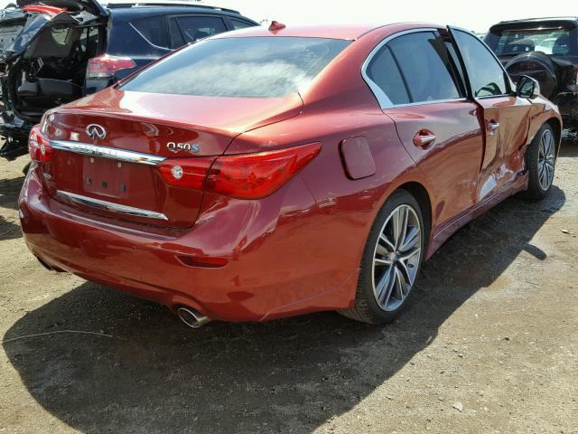 JN1AV7AR6FM850084 - 2015 INFINITI Q50 HYBRID BURGUNDY photo 4