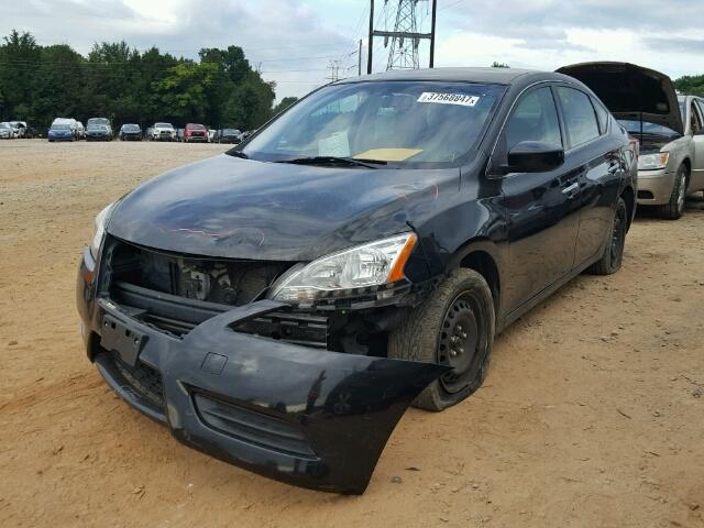 3N1AB7AP2DL682586 - 2013 NISSAN SENTRA S BLACK photo 2