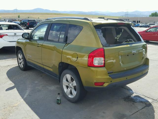 1C4NJCBAXCD622709 - 2012 JEEP COMPASS SP GREEN photo 3