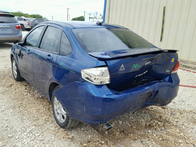 1FAHP36N39W181484 - 2009 FORD FOCUS SES BLUE photo 3